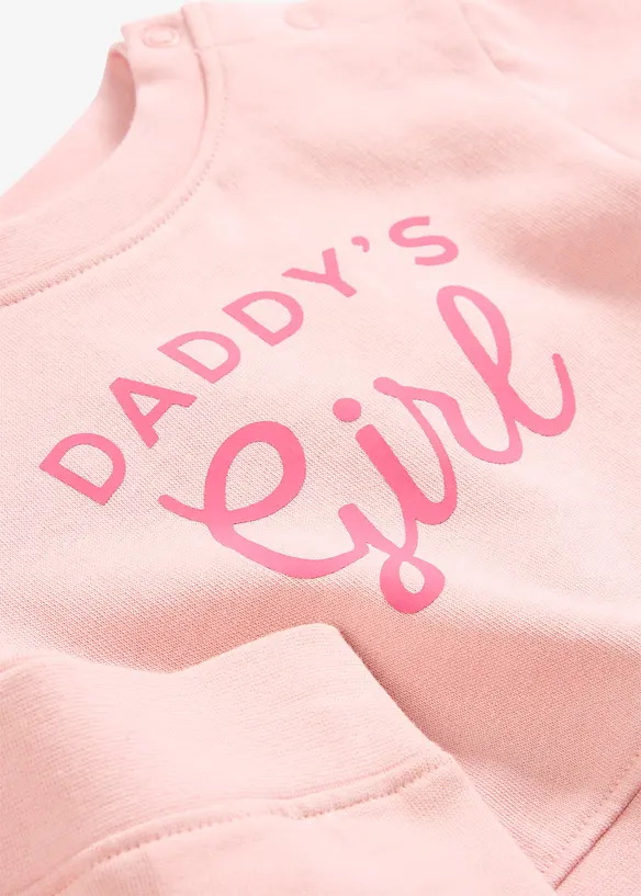 Sett med sweatshirt og joggebukse i 100% bomull (2-delt sett), bonprix