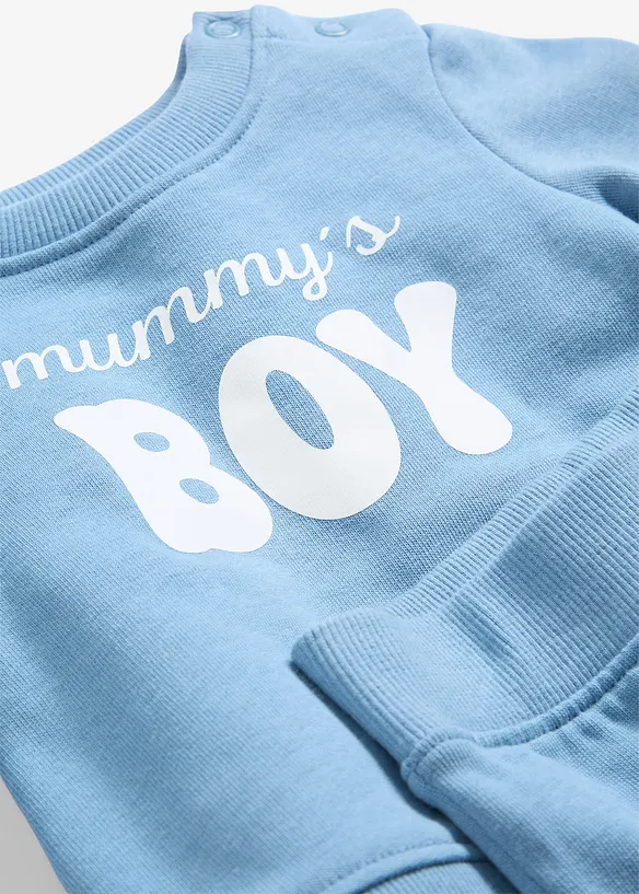 Sett med sweatshirt og bukse i 100% bomull (2 deler), bonprix