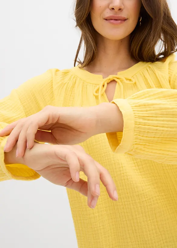 Blusetopp av myk musselin, bonprix