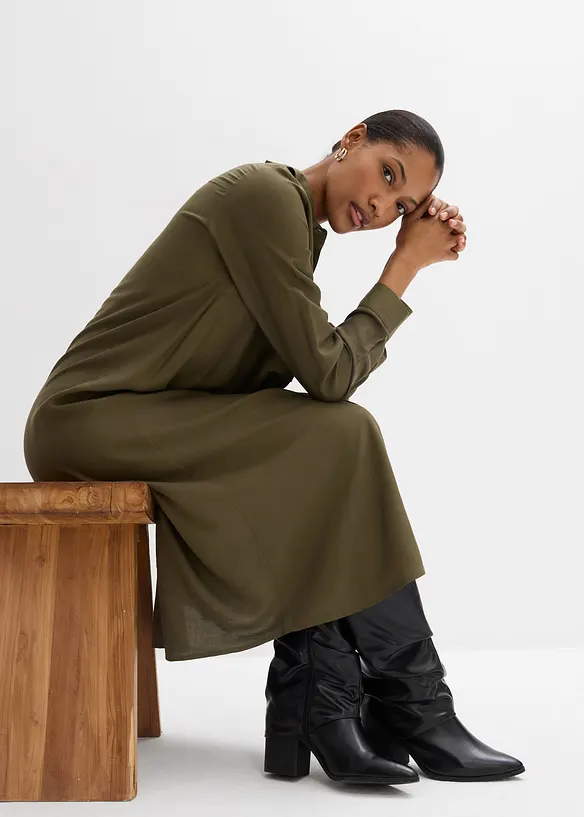 Skjortekjole i fin viskose, bonprix