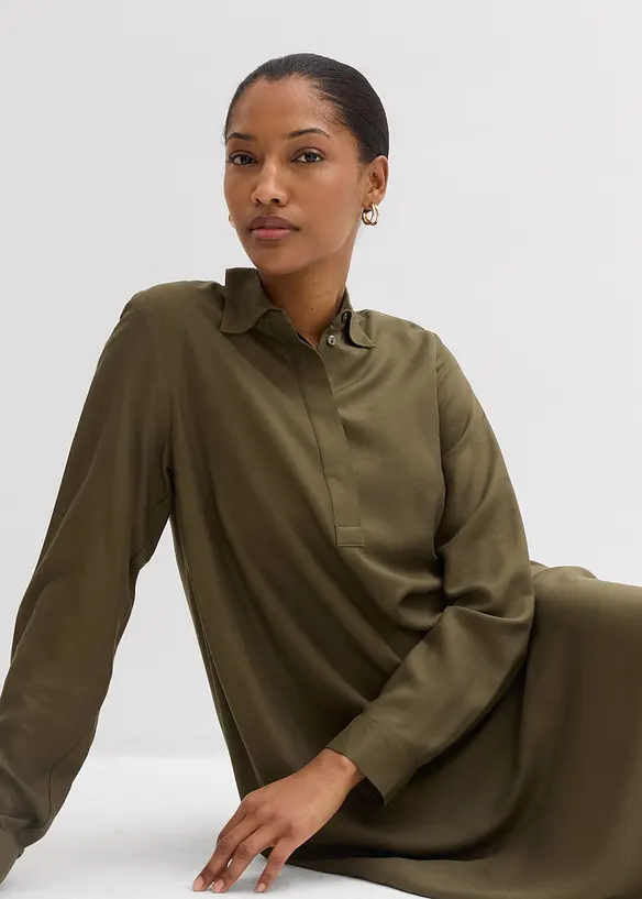 Skjortekjole i fin viskose, bonprix