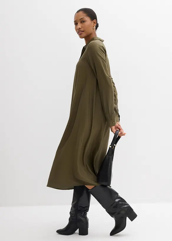 Skjortekjole i fin viskose, bonprix