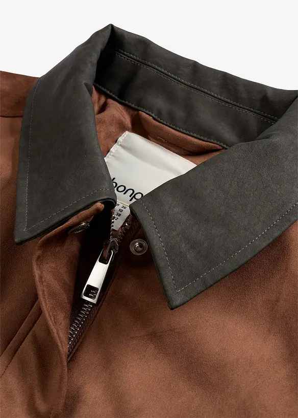 Jakke i imitert, semsket skinn, bonprix