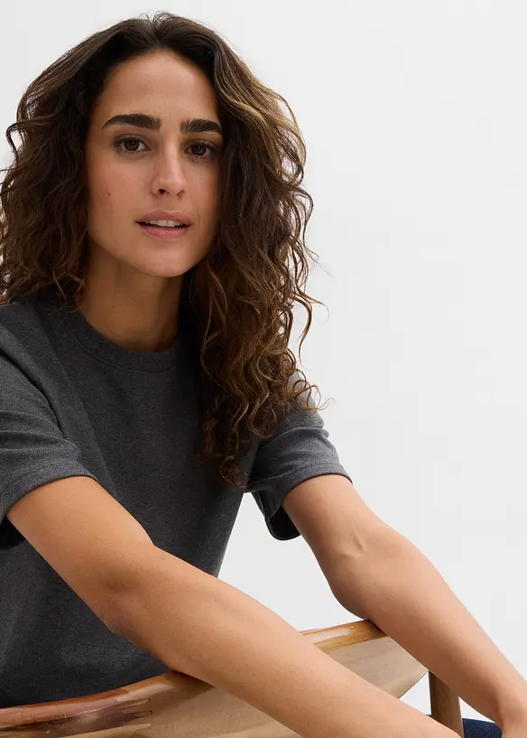 Topp i heavy jersey av 100% &oslash;kologisk bomull (2-pack), bonprix