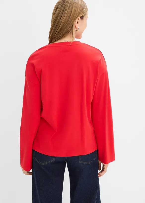 Langermet topp av fast bomull, bonprix