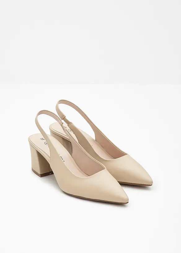 Slingbacks med blokkh&aelig;l, bonprix