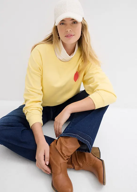 Oversized sweatshirt i &oslash;kologisk bomull, bonprix