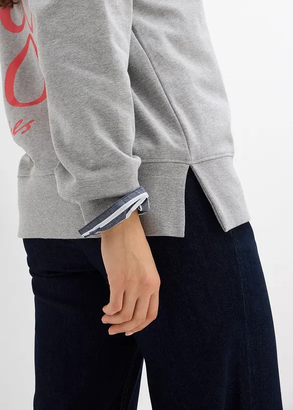 Oversized sweatshirt i &oslash;kologisk bomull, bonprix