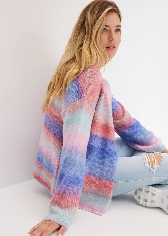 Grovstrikket jakke i myk ullmiks, bonprix