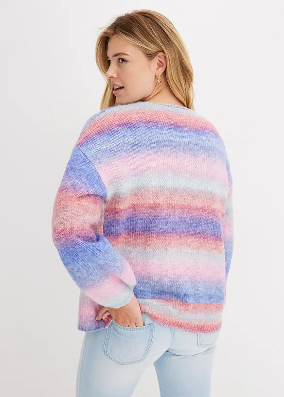 Grovstrikket jakke i myk ullmiks, bonprix