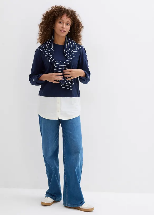 Topp med bluseinnsats, bonprix