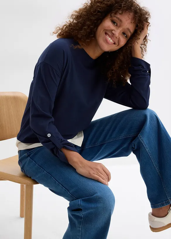 Topp med bluseinnsats, bonprix