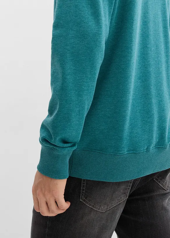 Sweatjakke med detaljer i imitert skinn, bonprix