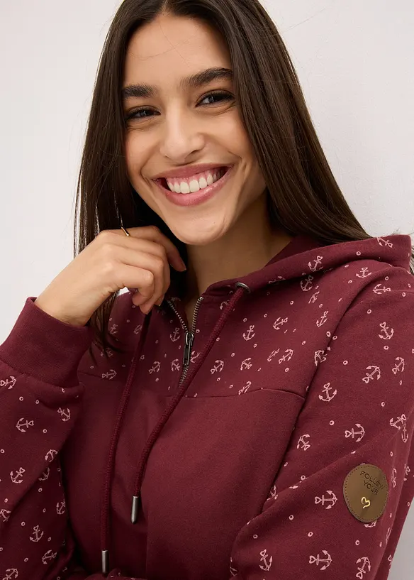 Hettegenser i 100% bomull med glidel&aring;s, bonprix