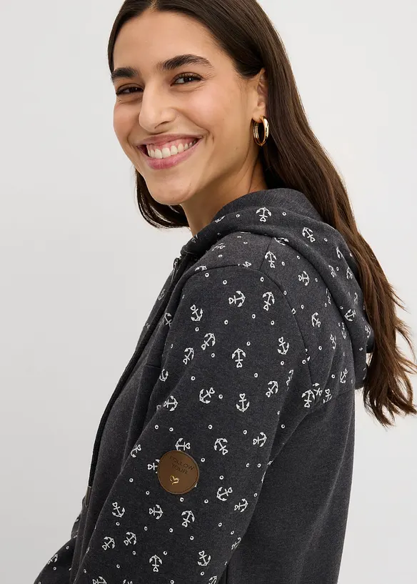 Hettegenser i 100% bomull med glidel&aring;s, bonprix