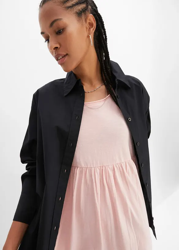 Midikjole i 100% &oslash;kologisk bomull, bonprix