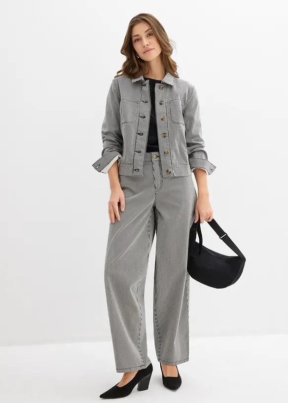 Barrel bukse med stripem&oslash;nster, bonprix