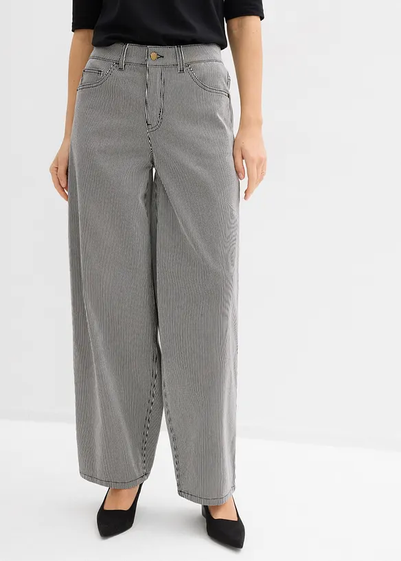Barrel bukse med stripem&oslash;nster, bonprix
