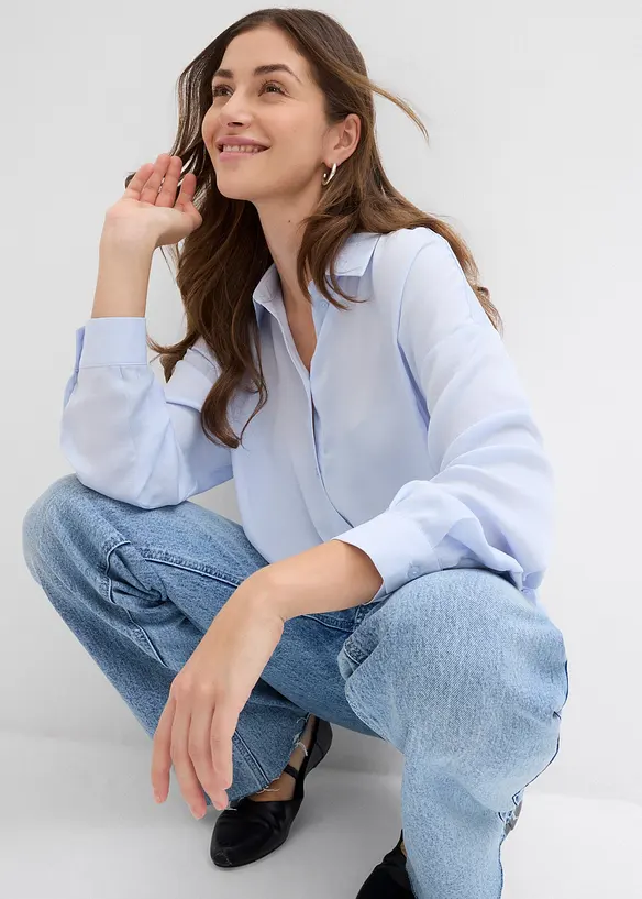 Skjorte i tynn sateng, bonprix