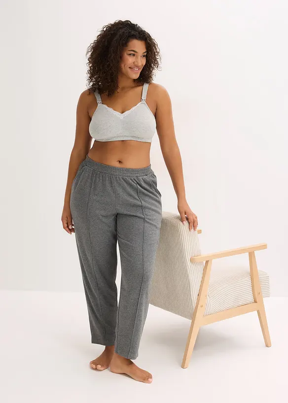 Amme-BH uten spiler med &oslash;kologisk bomull og blonder (2-pack), bonprix