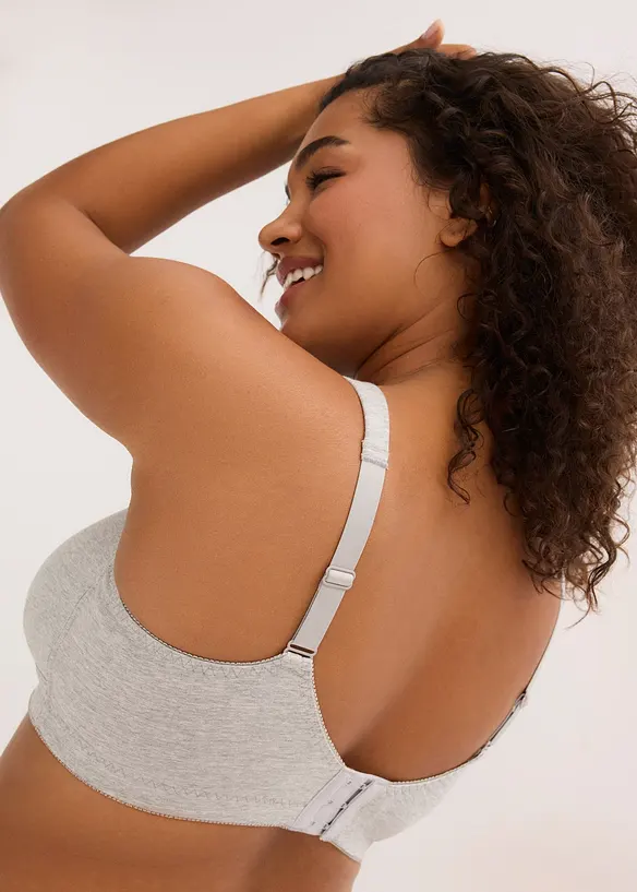 Amme-BH uten spiler med &oslash;kologisk bomull og blonder (2-pack), bonprix