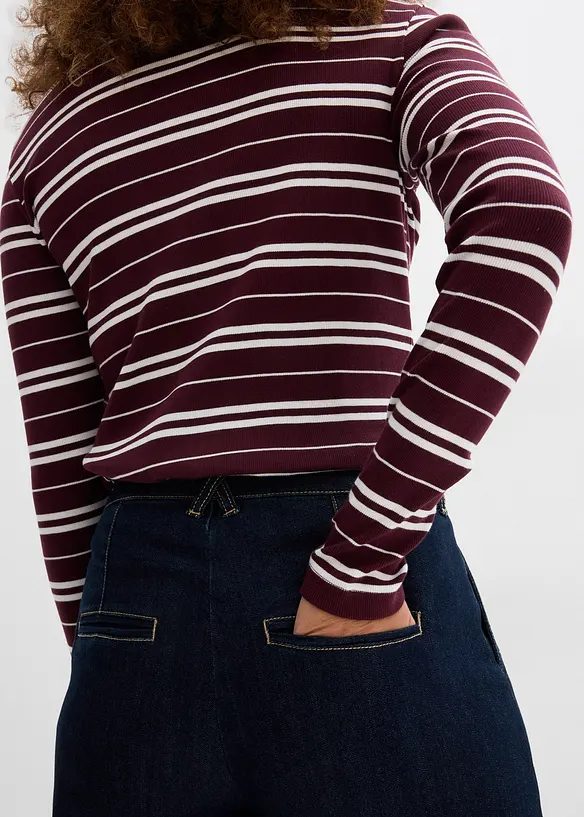 Wide Leg-jeans High Waist, komfortlinning, bonprix