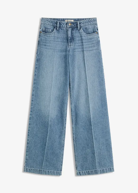 Wide Leg-jeans Mid Waist, Low Stretch Full Length, bonprix