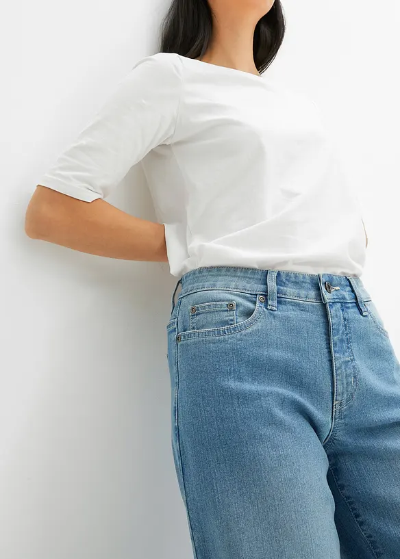 Wide Leg-jeans, Mid Waist, Stretch, bonprix