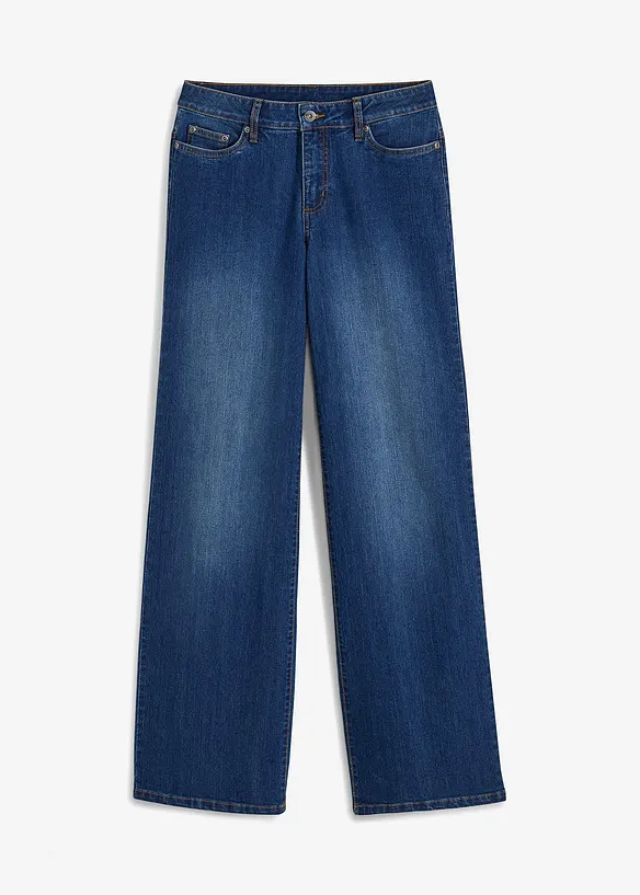 Wide Leg-jeans, Mid Waist, Stretch, bonprix