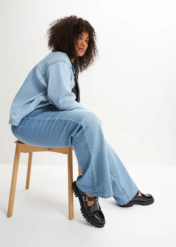 Wide Leg-jeans, Mid Waist, Stretch, bonprix