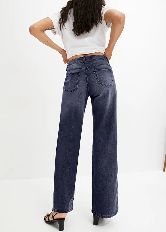 Wide Leg-jeans, Mid Waist, Stretch, bonprix