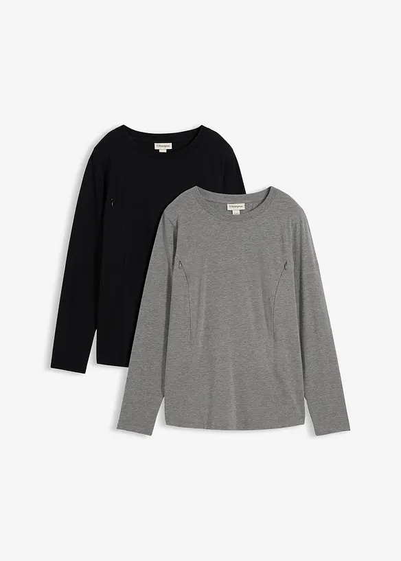 Mammatopper med diskret ammefunksjon og &oslash;kologisk bomull, kommer i 2-pakning, bonprix