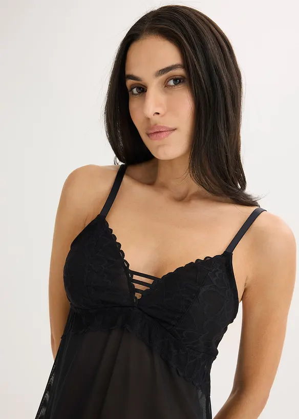 Neglisj&eacute; uten spiler med hjerteblonder, bonprix