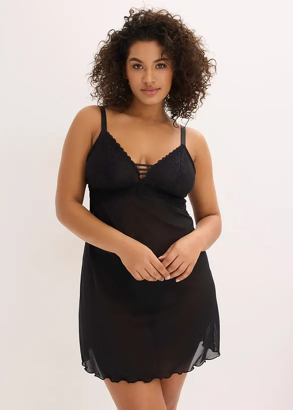 Neglisj&eacute; uten spiler med hjerteblonder, bonprix