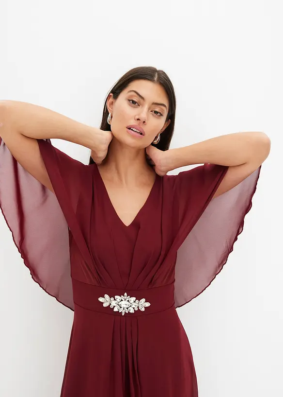 Chiffonkjole med strasspynt, bonprix