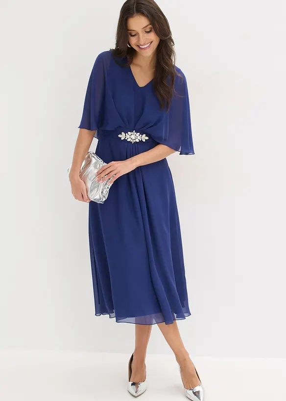 Chiffonkjole med strasspynt, bonprix