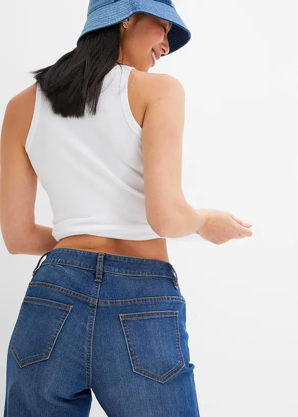 Wide Leg-jeans, Mid Waist, Stretch, bonprix