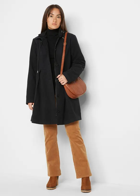 K&aring;pe med hette og legg, A-fasong, bonprix