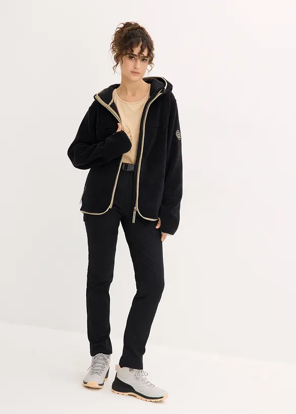 Pilefleece jakke med hette, bonprix