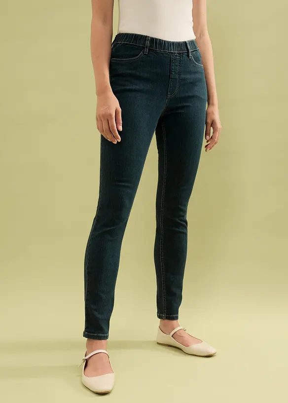 High Waist stretch-jeggings med  bred komfortlinning, bonprix