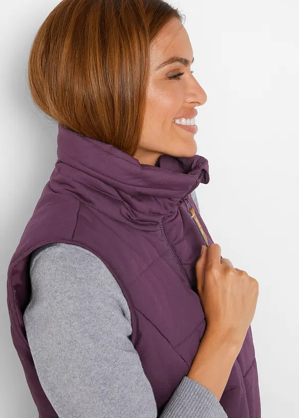 Lang vest med st&aring;krage, bonprix