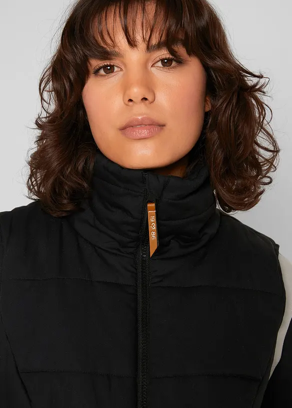 Lang vest med st&aring;krage, bonprix