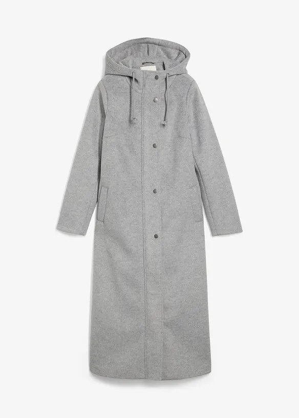 K&aring;pe i ull-stil og maxilengde, bonprix