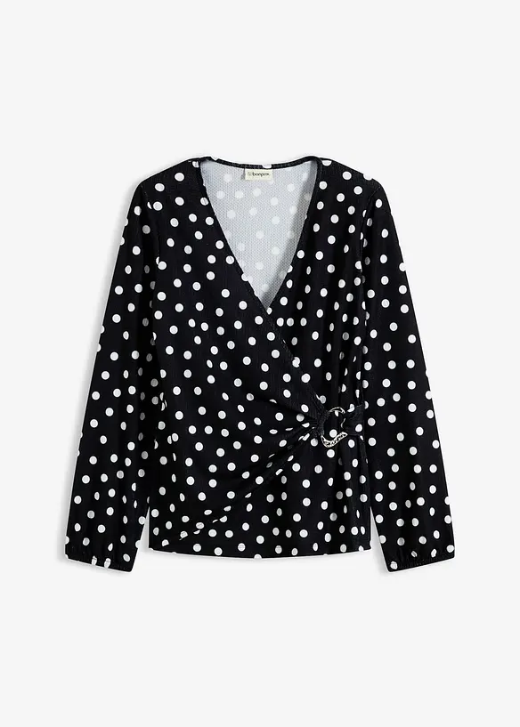 Langermet topp i strukturert jersey, bonprix