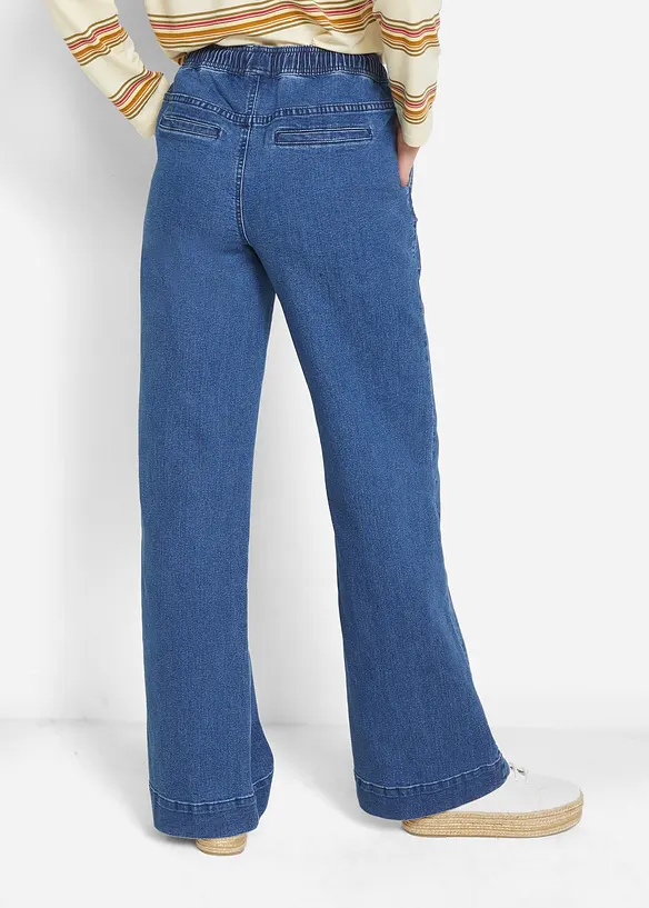 Wide Leg-jeans Mid Waist, Stretch, bonprix
