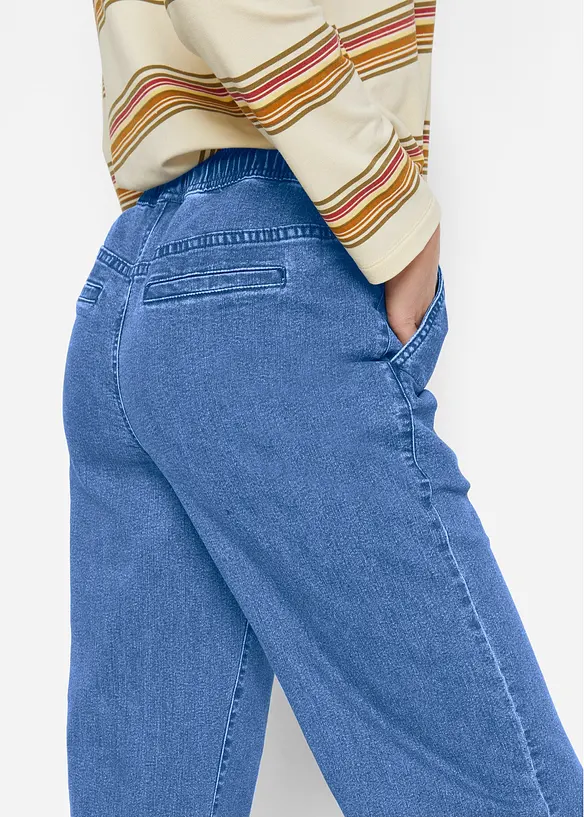 Wide Leg-jeans Mid Waist, Stretch, bonprix