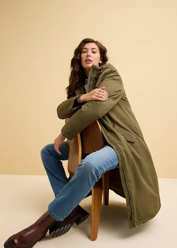 Straight-jeans Mid Waist, varmende denim, bonprix