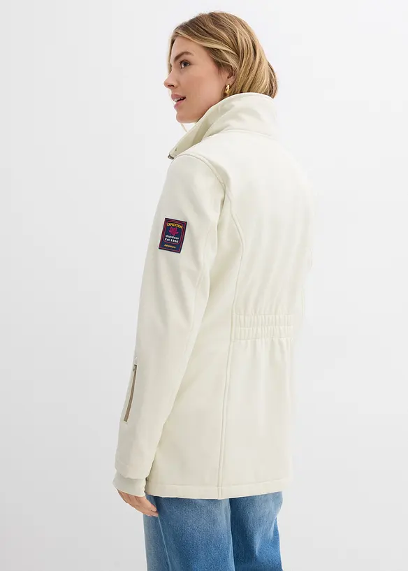 Lang softshelljakke med stretch, vannavvisende, bonprix