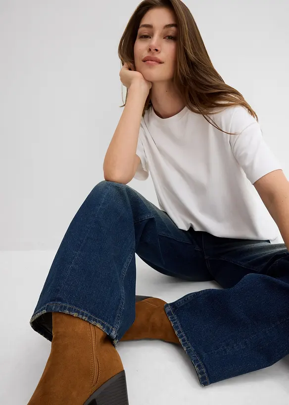 Loose Straight-jeans High Waist, Low Stretch, bonprix