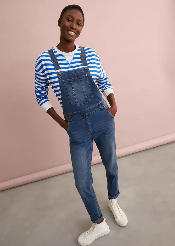 Snekkerbukse i denim og boyfriend-modell, bonprix